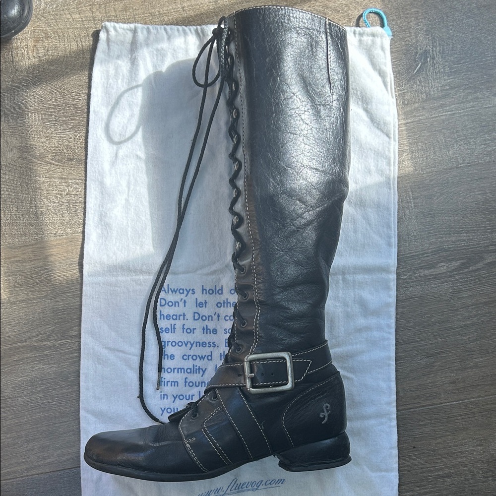 John Fluevog Black Combat Boots